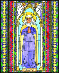 Wood Plaque - St. Ita by B. Nippert