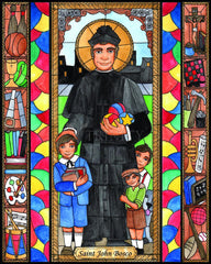 Wood Plaque - St. John Bosco by B. Nippert