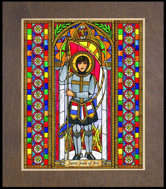 St. Joan of Arc - Wood Plaque Premium by Brenda Nippert - Trinity Stores