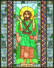 Wood Plaque - St. Kevin by B. Nippert