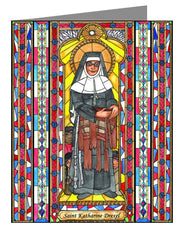 Custom Text Note Card - St. Katharine Drexel by B. Nippert