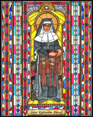 Wood Plaque - St. Katharine Drexel by B. Nippert