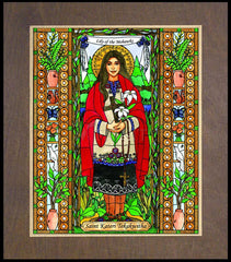 Wood Plaque Premium - St. Kateri Tekakwitha by B. Nippert