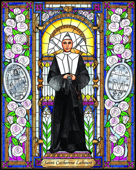St. Catherine Labouré - Wood Plaque by Brenda Nippert - Trinity Stores