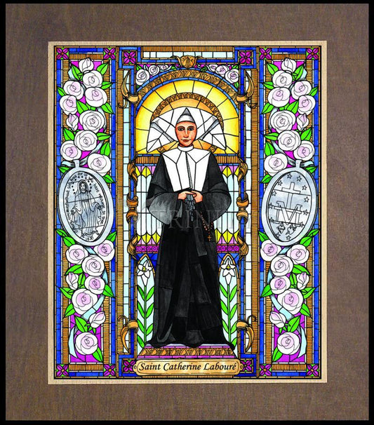 St. Catherine Labouré - Wood Plaque Premium by Brenda Nippert - Trinity Stores