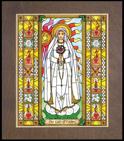 Our Lady of Fatima - Wood Plaque Premium