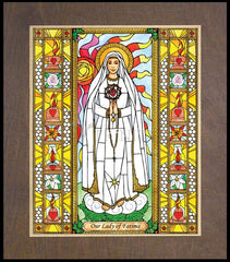 Wood Plaque Premium - Our Lady of Fatima by B. Nippert