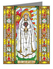 Custom Text Note Card - Our Lady of Fatima by B. Nippert