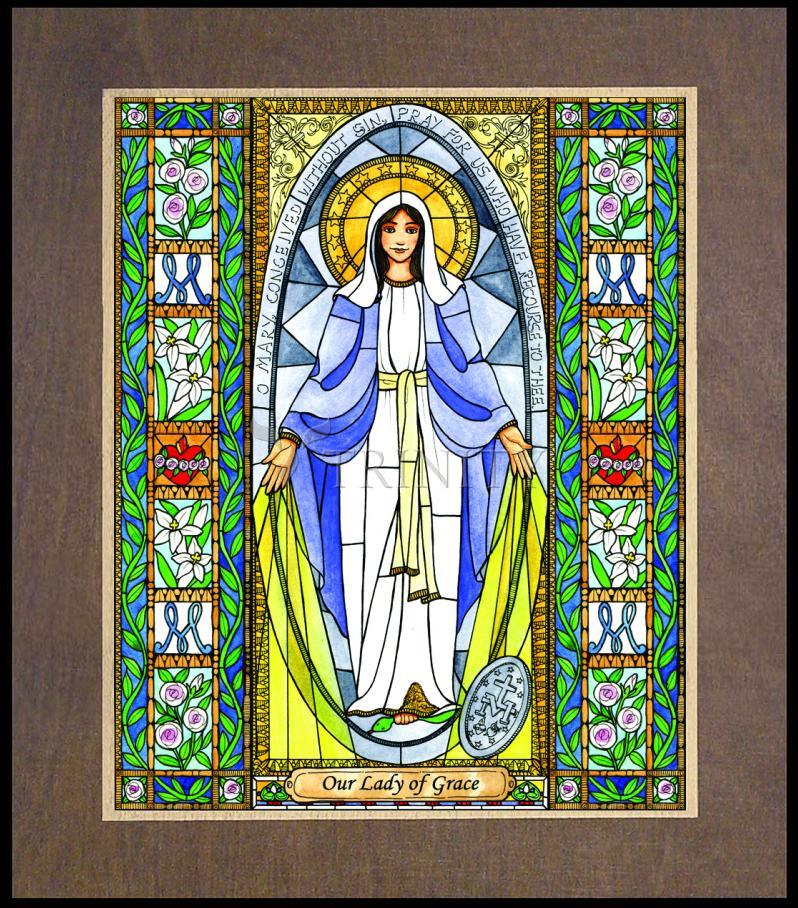 Our Lady of Grace - Wood Plaque Premium