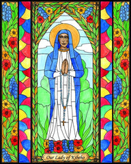 Wood Plaque - Our Lady of Kibeho by B. Nippert