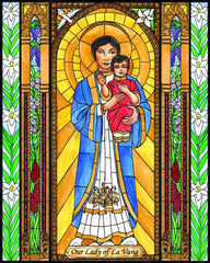 Wood Plaque - Our Lady of La Vang by B. Nippert