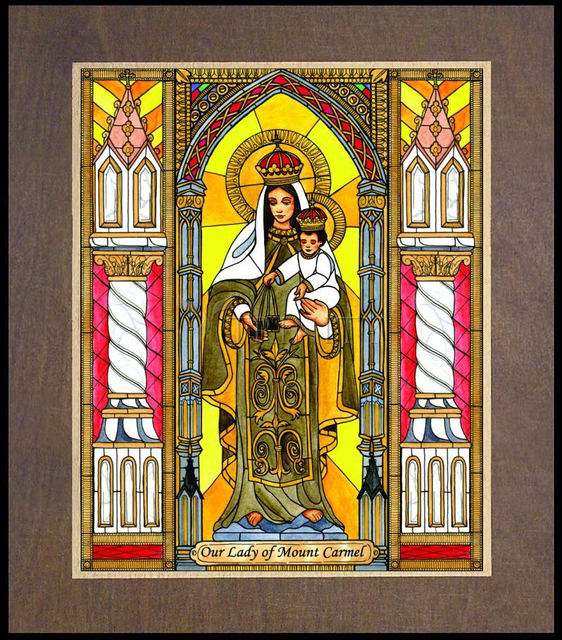 Our Lady of Mt. Carmel - Wood Plaque Premium