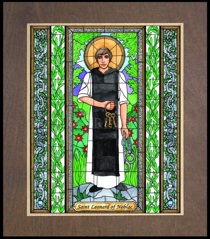 St. Leonard of Noblac - Wood Plaque Premium