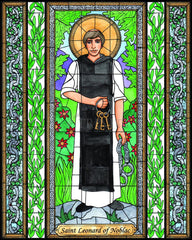 Wood Plaque - St. Leonard of Noblac by B. Nippert