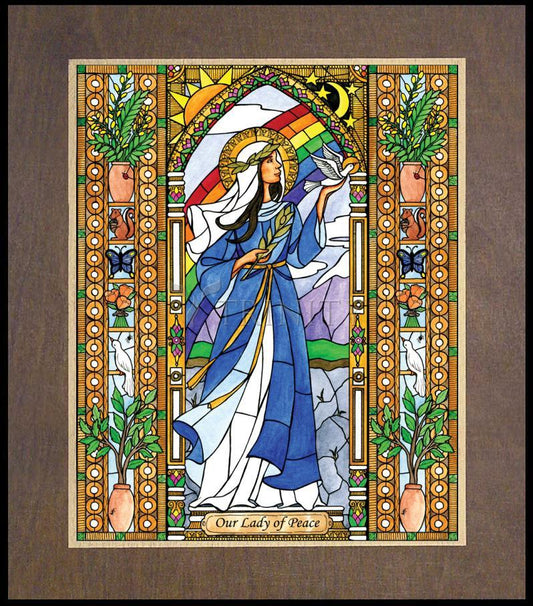Our Lady of Peace - Wood Plaque Premium by Brenda Nippert - Trinity Stores