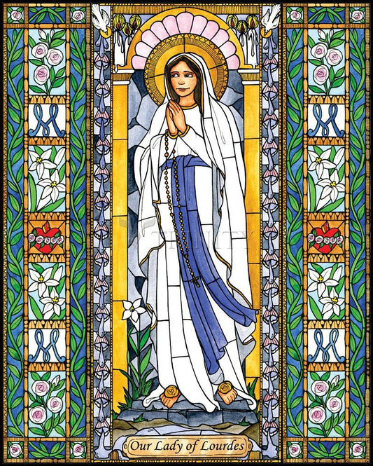 Our Lady of Lourdes - Wood Plaque