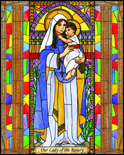 Our Lady of the Rosary - Wood Plaque