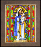 Wood Plaque Premium - Our Lady of the Rosary by B. Nippert