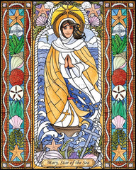 Wood Plaque - Our Lady Star of the Sea by B. Nippert