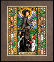 Wood Plaque Premium - St. Elizabeth Ann Seton by B. Nippert