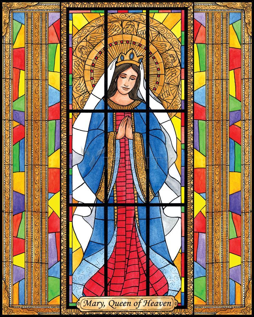 Mary, Queen of Heaven - Wood Plaque by Brenda Nippert - Trinity Stores