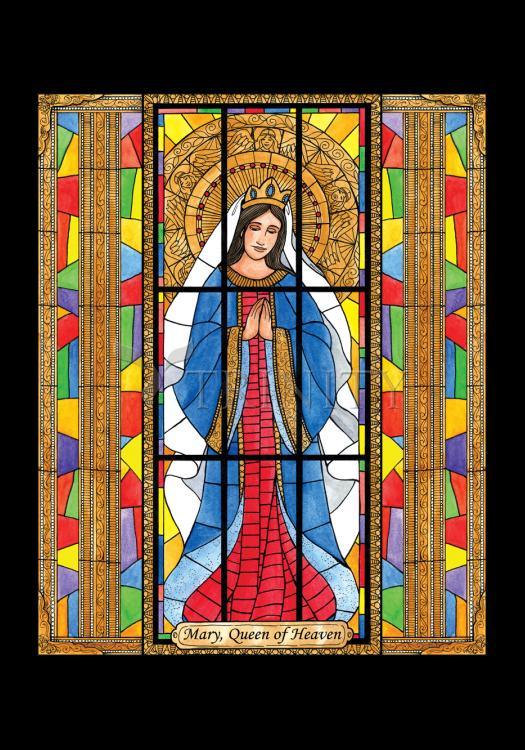 Mary, Queen of Heaven - Holy Card by Brenda Nippert - Trinity Stores