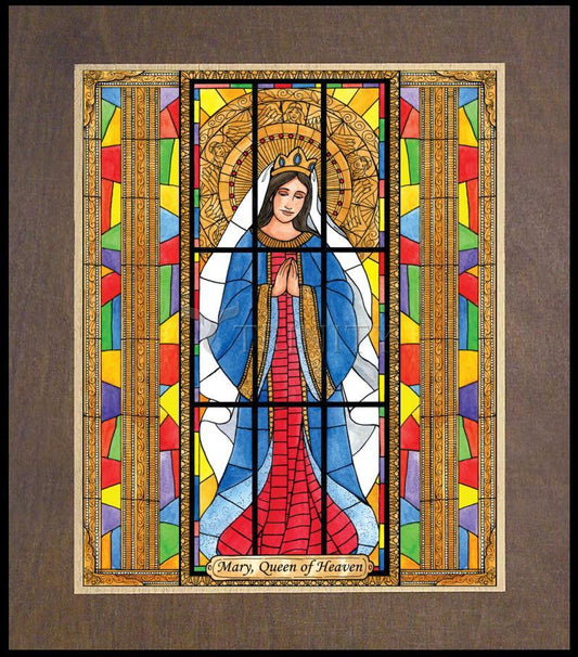 Mary, Queen of Heaven - Wood Plaque Premium by Brenda Nippert - Trinity Stores