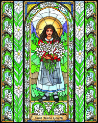 Wood Plaque - St. Maria Goretti by B. Nippert