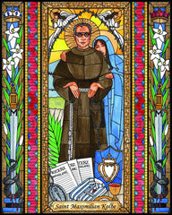 Wood Plaque - St. Maximilian Kolbe by B. Nippert