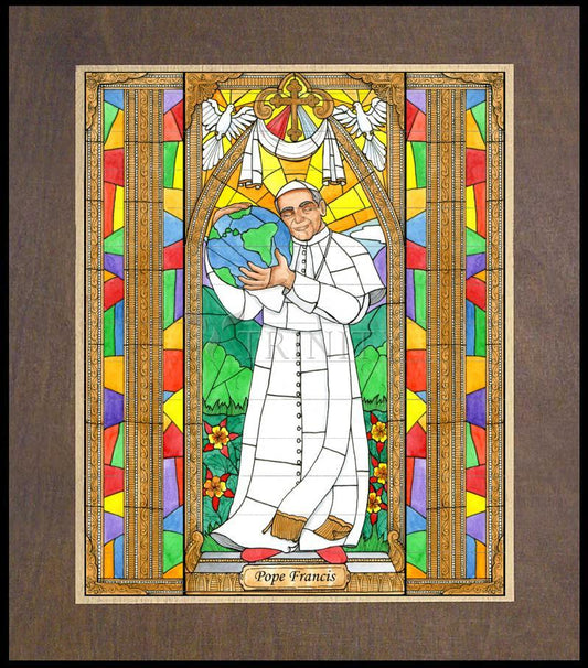 Pope Francis - Wood Plaque Premium by Brenda Nippert - Trinity Stores