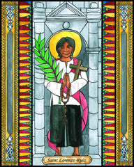 Wood Plaque - St. Lorenzo Ruiz by B. Nippert