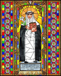 Wood Plaque - St. Catherine of Siena by B. Nippert