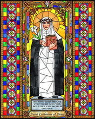 Wood Plaque - St. Catherine of Siena by B. Nippert