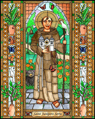 Wood Plaque - St. Junipero Serra by B. Nippert