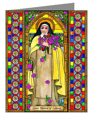 Custom Text Note Card - St. Thérèse of Lisieux by B. Nippert