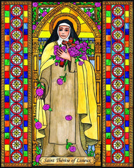 Wood Plaque - St. Thérèse of Lisieux by B. Nippert