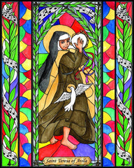 Wood Plaque - St. Teresa of Avila by B. Nippert