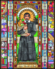 Wood Plaque - St. Vincent de Paul by B. Nippert