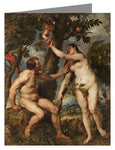 Custom Text Note Card - Adam and Eve by Museum Art