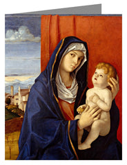 Custom Text Note Card - Madonna and Child by Museum Art