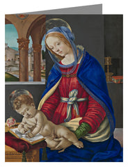 Custom Text Note Card - Madonna and Child by Museum Art