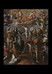 Holy Card - Allegory of Crucifixion with Jesuit Saints by Museum Art