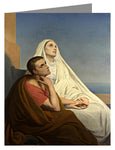 Custom Text Note Card - Sts. Augustine and Monica by Museum Art