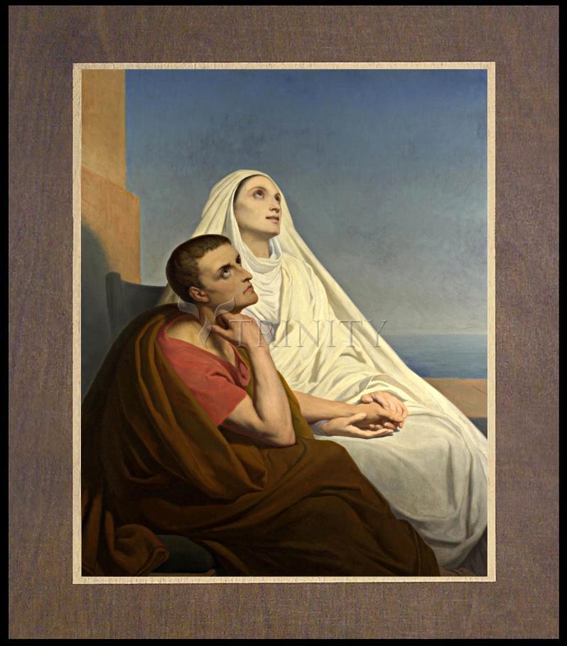 Sts. Augustine and Monica - Wood Plaque Premium