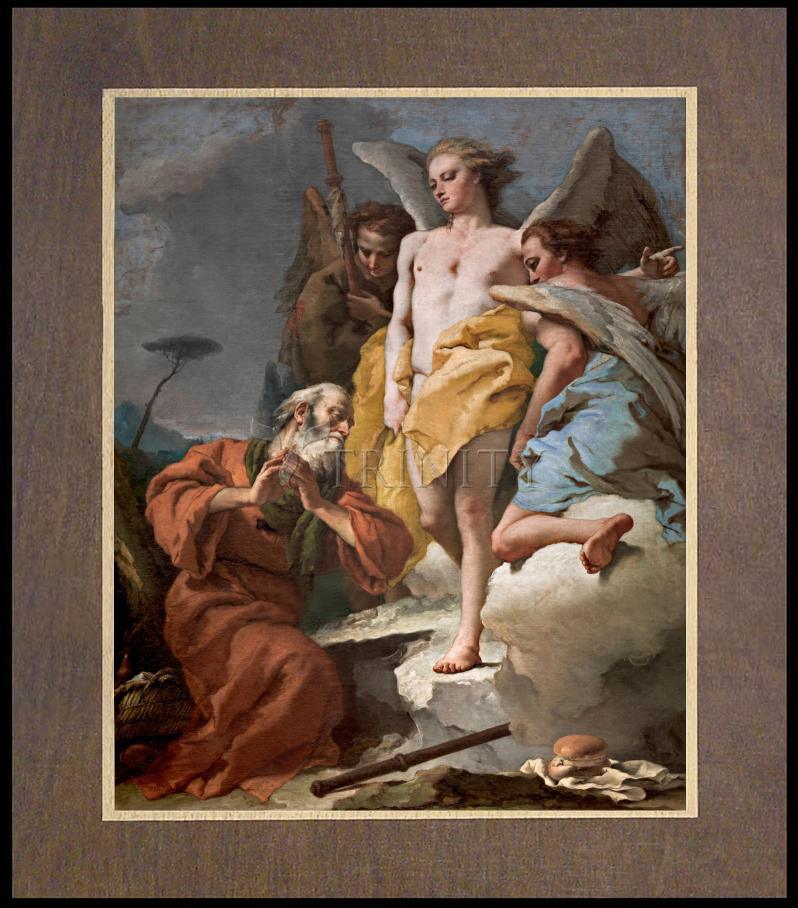 St. Abraham and Three Angels - Wood Plaque Premium