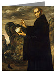 Custom Text Note Card - St. Benedict of Nursia by Museum Art