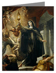 Custom Text Note Card - St. Clare of Assisi Driving Away Infidels with Eucharist by Museum Art