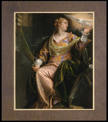 Wood Plaque Premium - St. Catherine of Alexandria in Prison by Museum Art