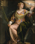 Wood Plaque - St. Catherine of Alexandria in Prison by Museum Art