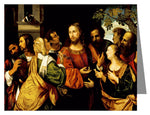 Custom Text Note Card - Christ and Women of Canaan by Museum Art